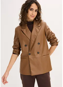 Oversized blazer van imitatieleer, bonprix