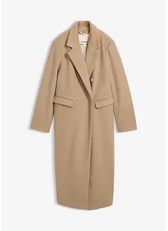 Lange jas in wollen look met dubbele knopen, bonprix