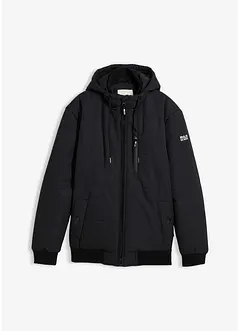 Gewatteerde jas in bomberstijl met capuchon, bonprix