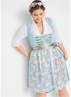 Dirndl met kanten schort, knielang (2-dlg. set), bonprix