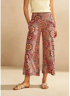 Wijde jersey culotte met brede, gesmokte band, 7/8 lengte, bonprix
