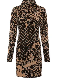 Accentuerende, gebreide jurk met opstaande kraag, bonprix