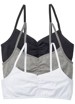 Meisjes bralette van zacht biologisch katoen (set van 3), bonprix