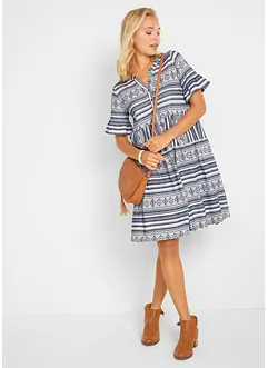 Gedessineerde shirtjurk, korte mouw, bonprix