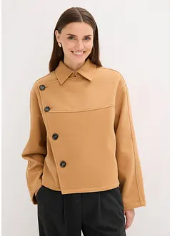 Jas in wollen look met schuine knoopsluiting, bonprix