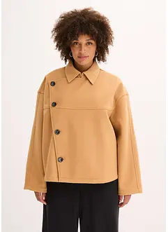 Jas in wollen look met schuine knoopsluiting, bonprix