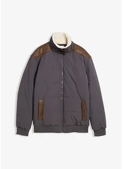 Waterafstotende gewatteerde jas met details van imitatieleer, bonprix