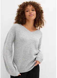 Fijngebreide trui met ballonmouwen, bonprix