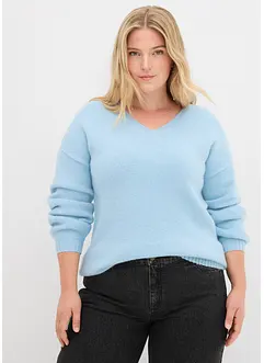 Fijngebreide trui met ballonmouwen, bonprix