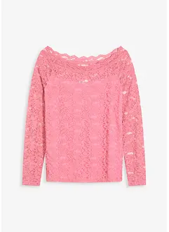 Kanten shirt met lange mouwen, bonprix