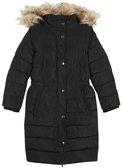 Lange gewatteerde winterjas met afneembare capuchon, bonprix