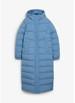 Lange, gewatteerde jas met capuchon, bonprix