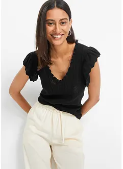 Gebreid shirt in een zachte viscosemix, bonprix