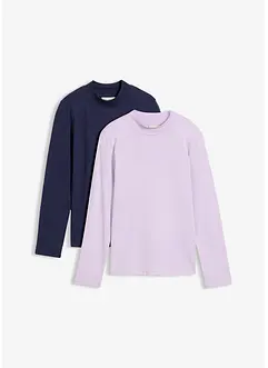 Longshirts met col (set van 2), bonprix