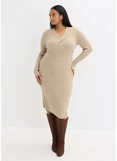 Gebreide jurk met wol, bonprix