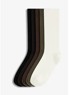 Geribde sokken met biologisch katoen (5 paar), bonprix
