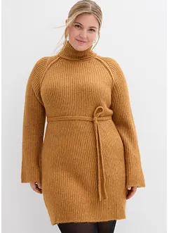 Gebreide jurk met col, bonprix