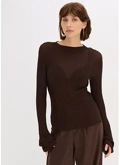 Semi-transparant gebreid shirt, bonprix