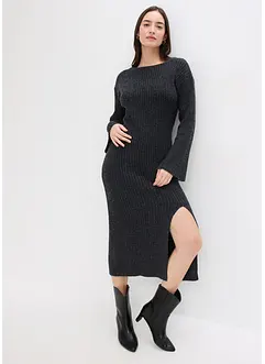 Gebreide jurk met split, bonprix