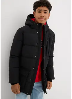 Gewatteerde parka met sportieve details en capuchon, bonprix