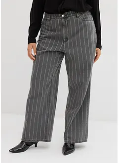 Wide leg jeans high waist met destroyed look, bonprix