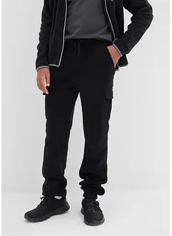 Fleece cargo broek, regular fit, bonprix