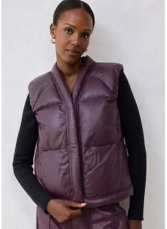 Leren bodywarmer van lamsnappa, bonprix