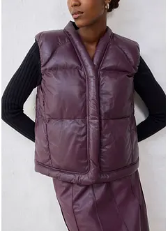 Leren bodywarmer van lamsnappa, bonprix