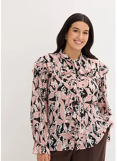 Chiffon blouse met volants, bonprix