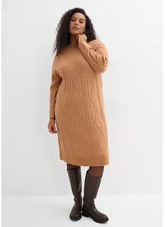 Gebreide jurk met vlechtpatroon, bonprix