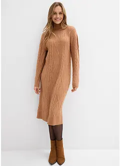 Gebreide jurk met vlechtpatroon, bonprix