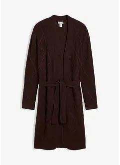 Lang gebreid vest met kabelpatroon, bonprix