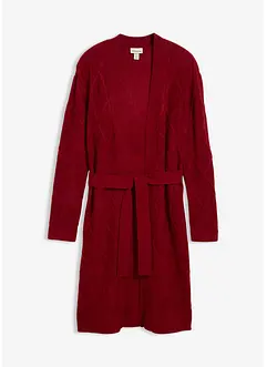 Lang gebreid vest met kabelpatroon, bonprix