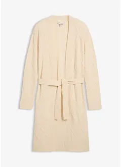 Lang gebreid vest met kabelpatroon, bonprix