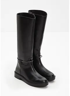 Leren laarzen met brede schacht, bonprix