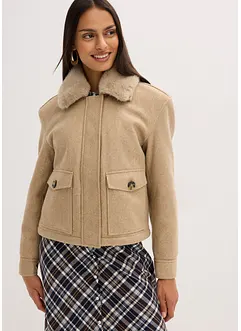 Winterjas in wollen look, bonprix