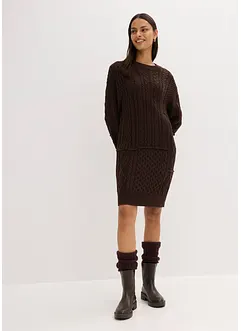 Gebreide jurk met kabelpatroon, bonprix