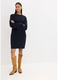 Gebreide jurk met kabelpatroon, bonprix