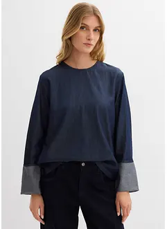 Spijkerblouse met wijde mouwen, bonprix