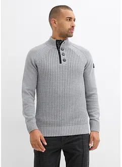 Trui met gerecycled katoen en opstaande kraag, bonprix