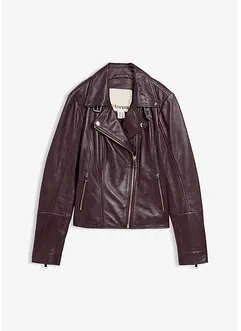 Leren biker jas van lamsnappa, bonprix