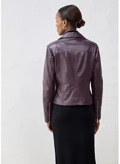 Leren biker jas van lamsnappa, bonprix