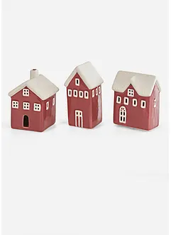 Decoratieve LED-huisjes met sneeuwdak (set van 3), bonprix