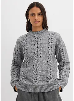 Grof gebreide trui met vlechtpatroon, bonprix