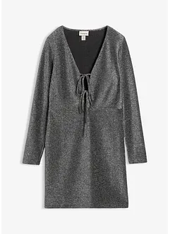 Glanzende mini jurk met een strikkoord, bonprix