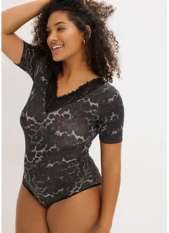 Body van modal met kant en halflange mouwen, bonprix