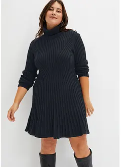 Gebreide jurk met col, bonprix