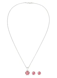 Elli ketting & oorringen van 925 sterling zilver (3-dlg. sieradenset), elli