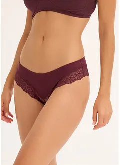 Brazilian slip met kant en biologisch katoen (set van 4), bonprix
