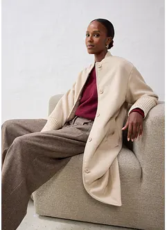 Lange winterjas met gebreide strook, bonprix